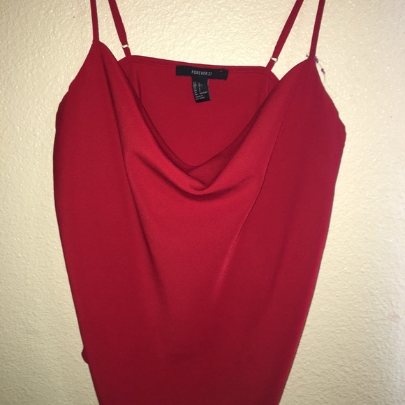 red spaghetti strap shirt
